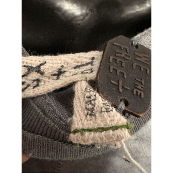 Beautiful Free People We The Free Womens Size XS green/grey Short Sleeves V-Neck - Picture 6 of 8